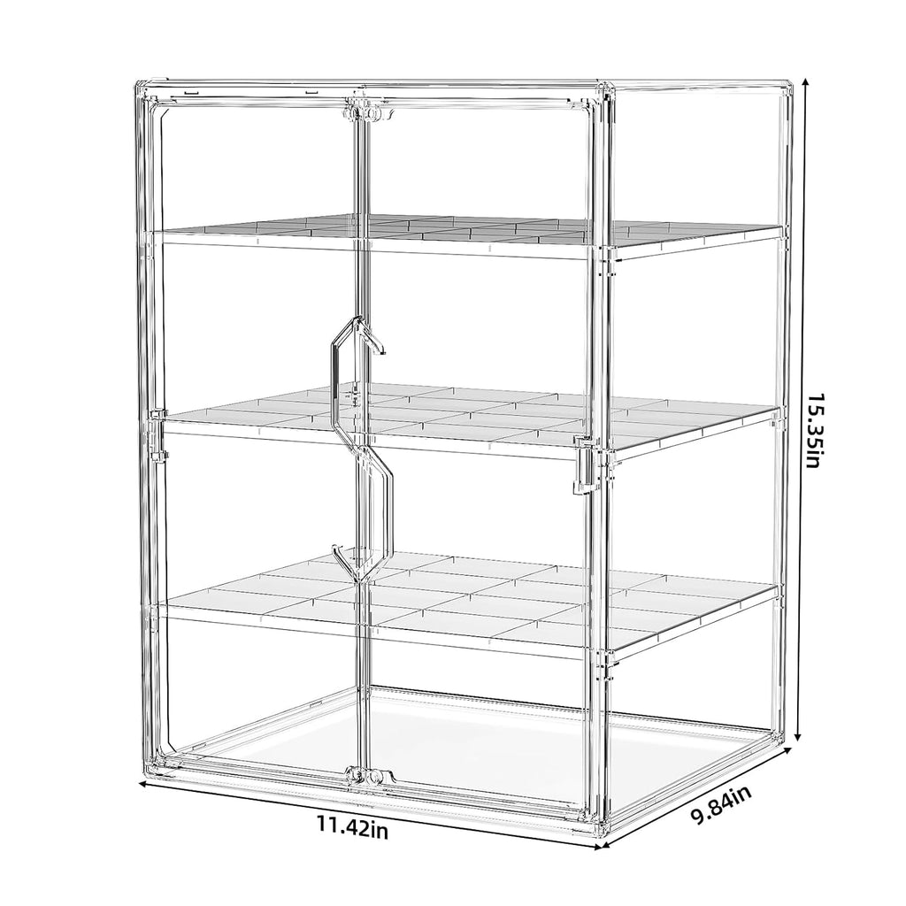 Acrylic Pastry Display Case 4 Tier Bread Box for Kitchen Countertop