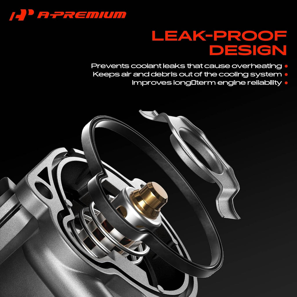 A-Premium Upgraded Aluminum Engine Coolant Thermostat Housing Assembly