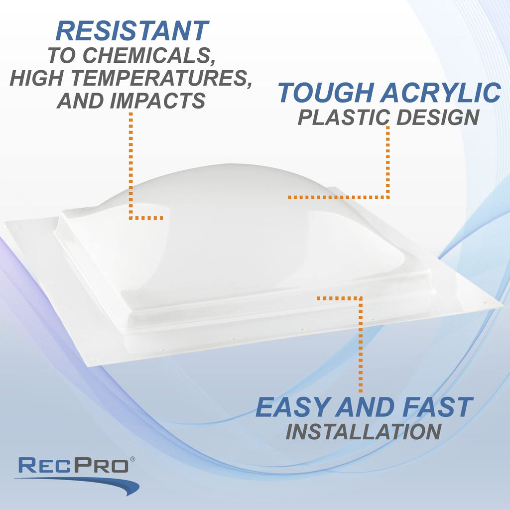 RV Skylight Outer Dome | 14" x 14" Universal Outer Skylight (White)
