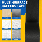 Black Gaff Tape 5 Pack, 3 Inch x 30 Yards Gaffers Tape, No Residue