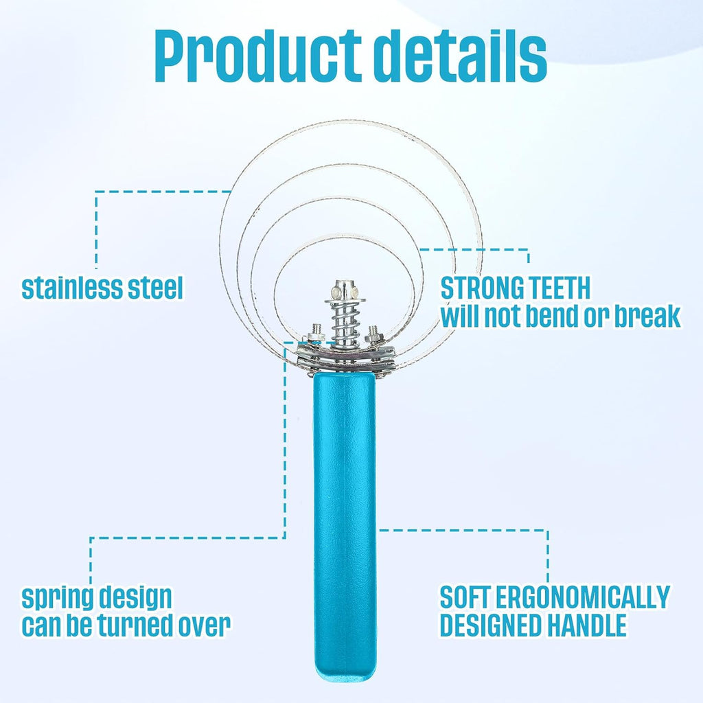 12 Pack 4 Rings Curry Comb Metal Horse Brush Reversible Stainless Steel Horse Brush Scraper with Comfortable Grip for