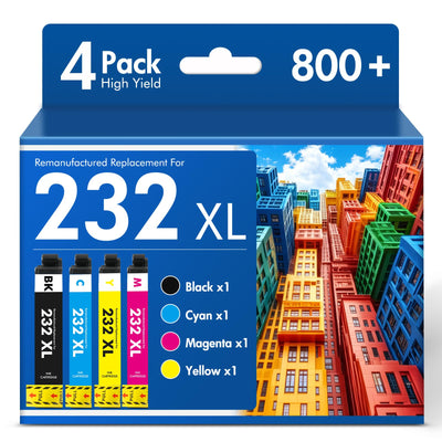 Remanufactured Compatible for 232XL Ink Cartridges Combo Pack for 232 XL for Epson Printer XP-4200 XP-4205 WF-2950