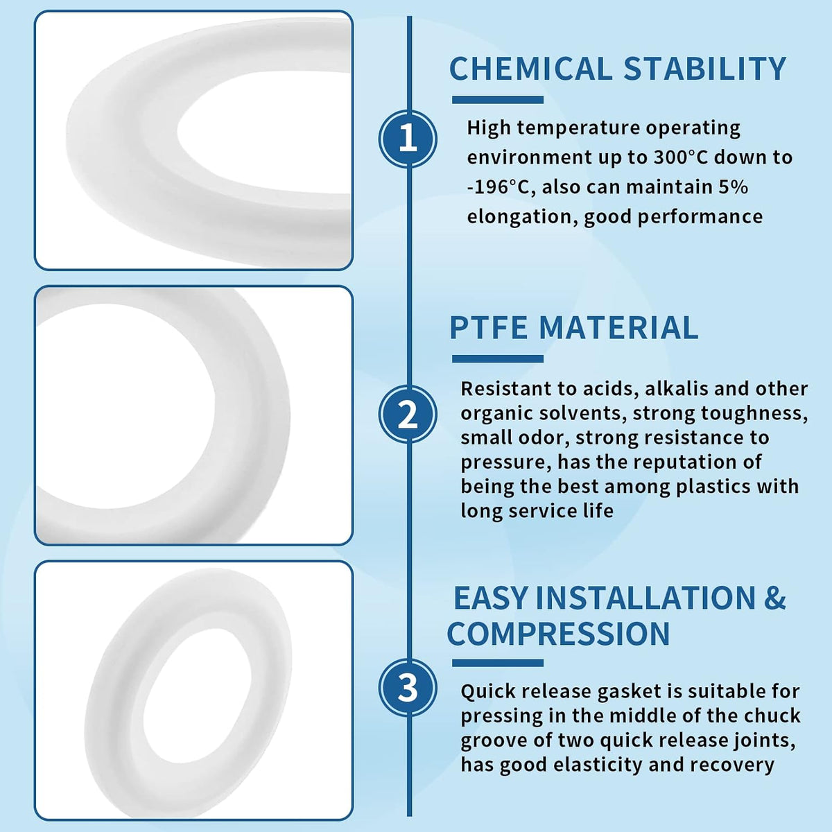 3/4" Tri Clamp Gasket, 10Pcs