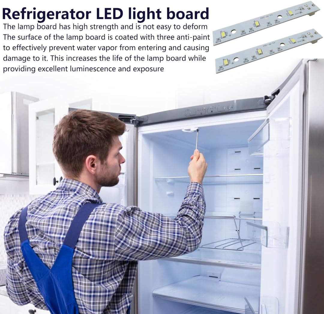 2X Refrigerators LED Light Board for GE GSS25GYPBCFS, GSS25GYPECFS,GSS25GYPFCFS,GSS25GYPJCFS,GSS25IENWHDS,for 4468532, EAP11767930, LED3344588 Update Version by Koerlam