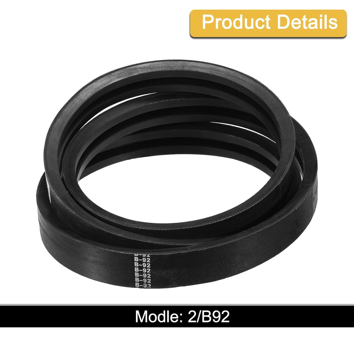 uxcell 2/B92 Classic Wrapped 2 Banded 95" Outer Circ B Profile V-Belt