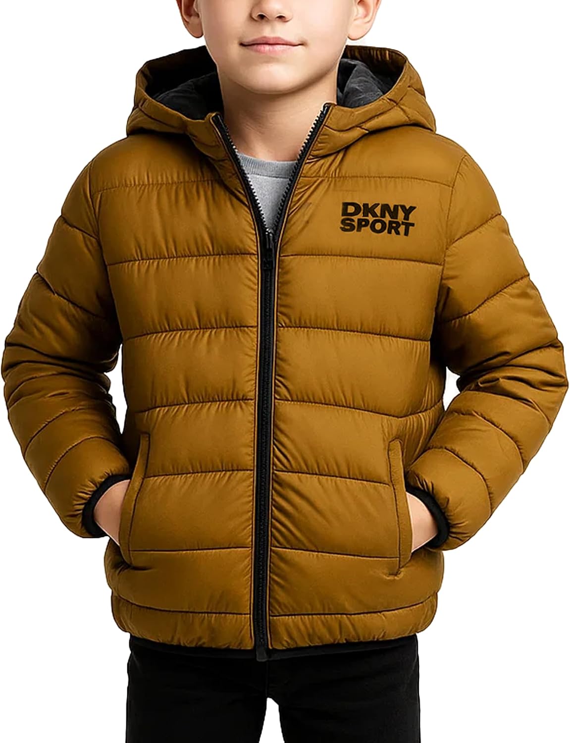 DKNY Boys Winter Jacket, Midweight Puffer Coat, Weather Resistant, Hooded | Insulated Bubble Warmth, Weather