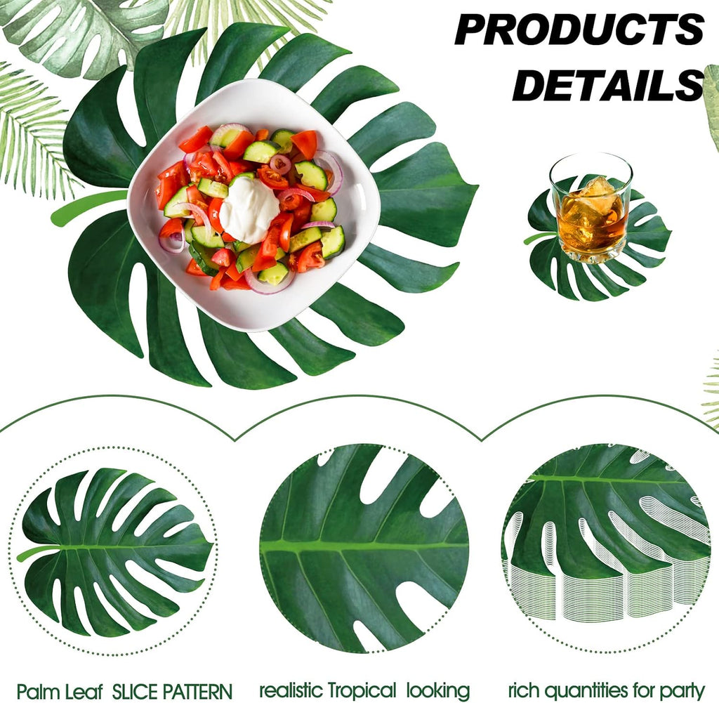 200 Pcs Palm Leaf Disposable Paper Placemats Set 12x14 Inch