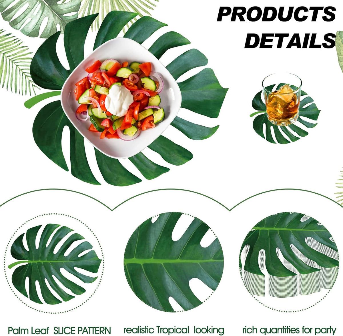200 Pcs Palm Leaf Disposable Paper Placemats Set 12x14 Inch