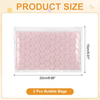 Clear Bubble Bags 9"x6" Pink 2Pcs Heart Bubble Wrapping Pouches
