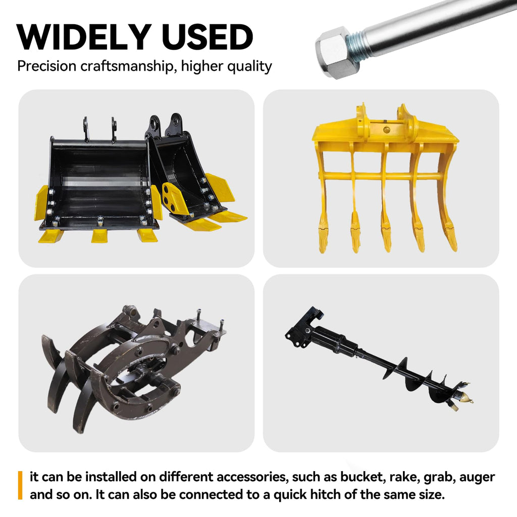 2 pcs 25mm/0.98inch Mini Excavator Pins Replaceable Mini Excavator Bucket Link Pin Attachments for Backhoe Accessories