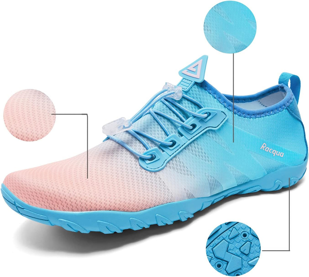 Water Shoes Men Women Quick Dry Gradient Colors Barefoot Aqua Athletic Sports Swim Surf Beach Shoes