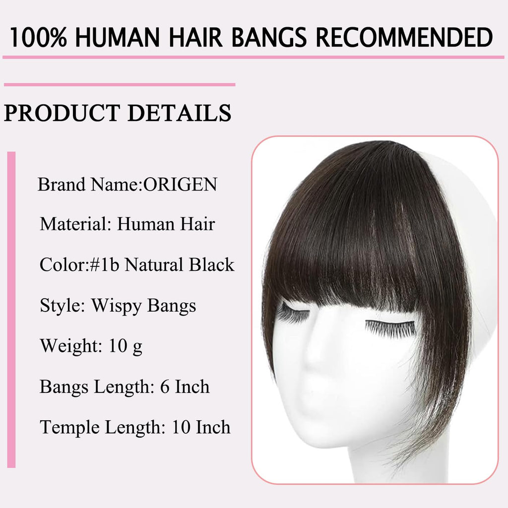 Clip In Bangs Real Human Hair Brown Black Wispy Fake Bangs For Women | Clip On, Natural Hair Bangs, Fringe With