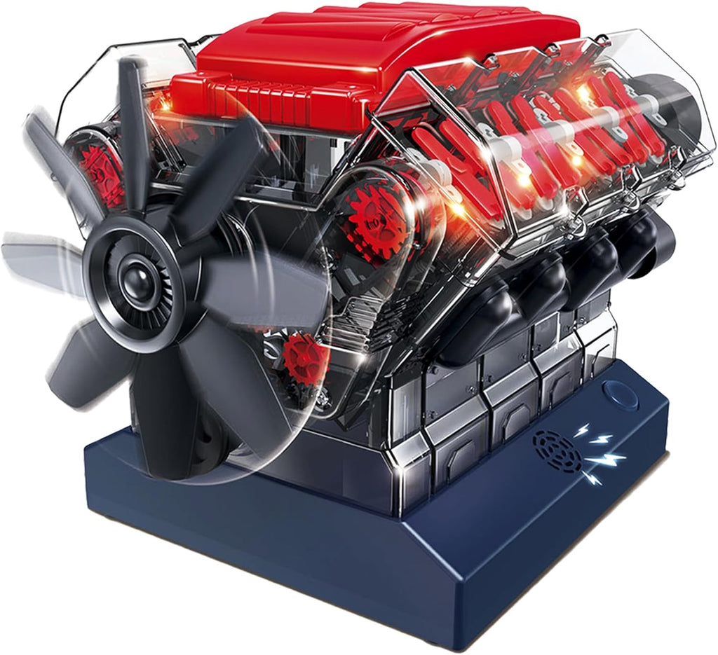 V8 Combustion Engine Model Kit that Runs - Build Your Own STEM Mini V8 Model Engine Kit for Adults & Kids Age 12+