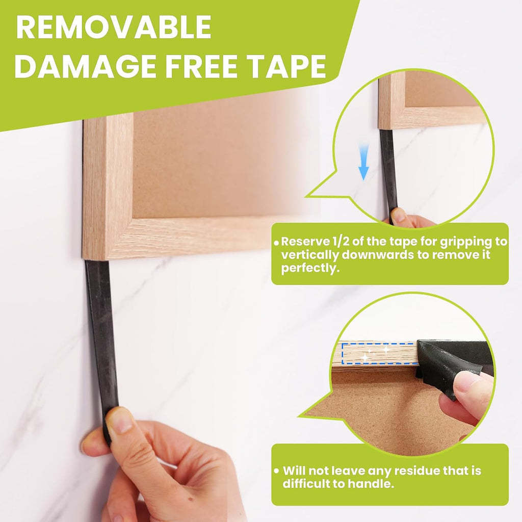 Double Sided Mounting Tape Heavy Duty, Damage Free No Residue, 0.39"×16.5FT