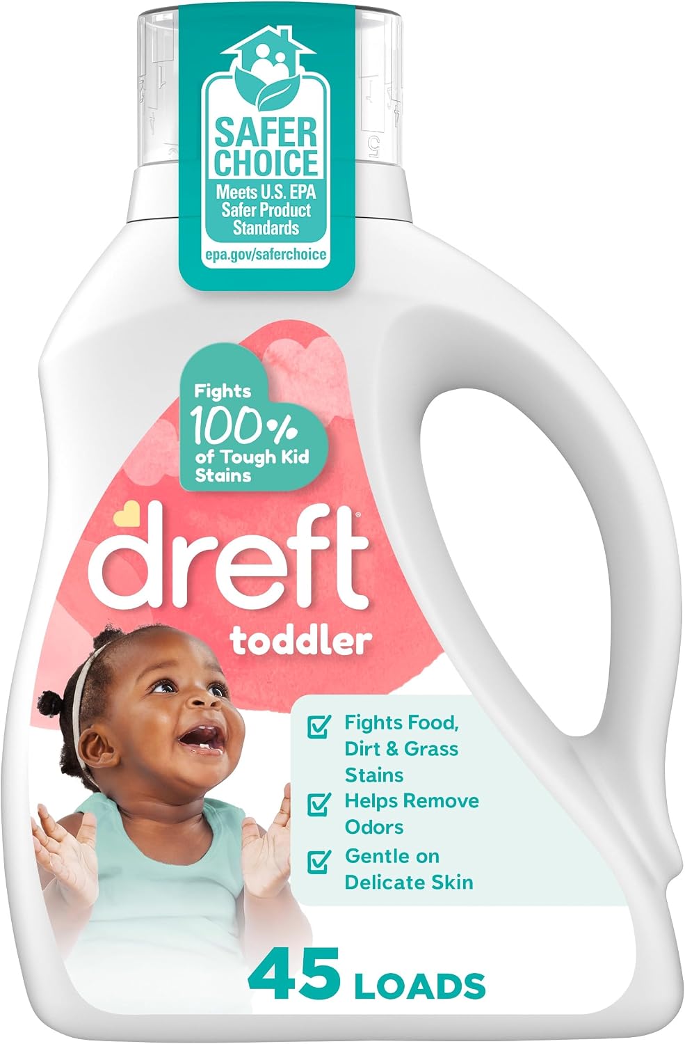 Toddler Liquid Laundry Detergent, Fights Stains, Removes Odors, 45 loads, 60 fl oz