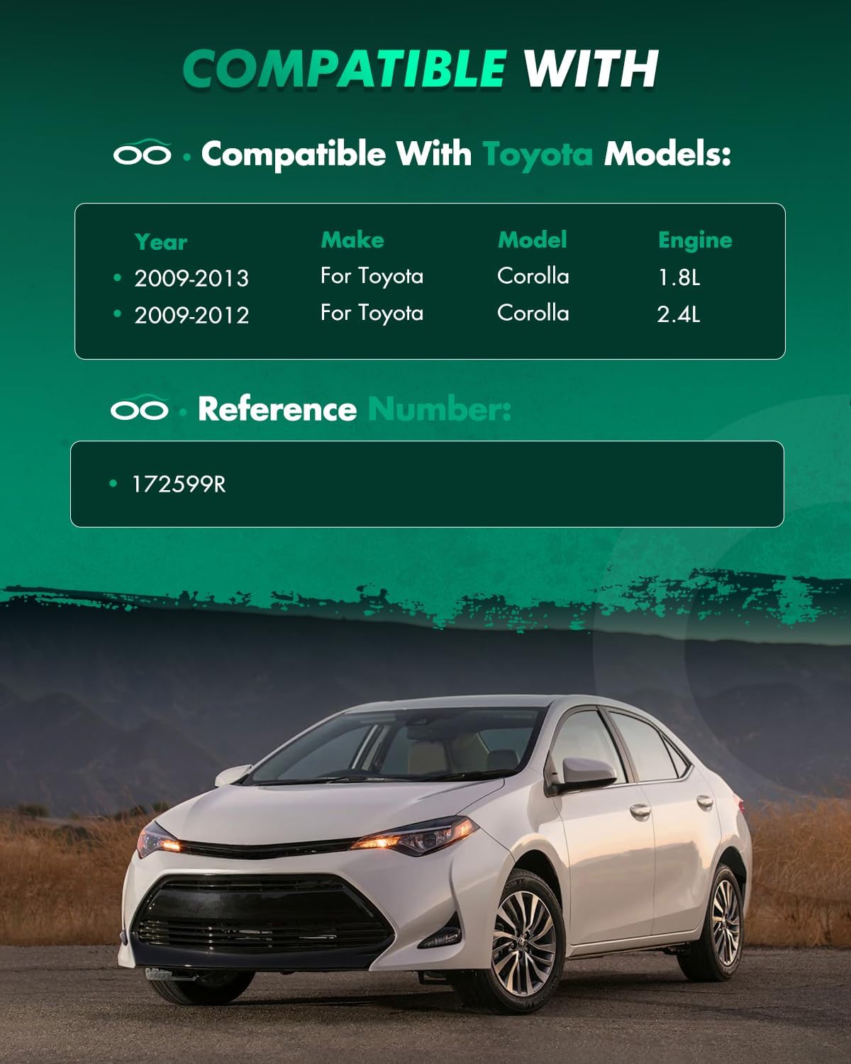 SCITOO Rear Complete Struts Fit 2009 2010 2011 2012 2013 for Toyota Corolla