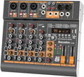 5 Channel Audio Mixer with Bluetooth & 99 DSP Effects for Streaming | 48V Phantom, 3-Band EQ, USB Rec, Stereo Inputs