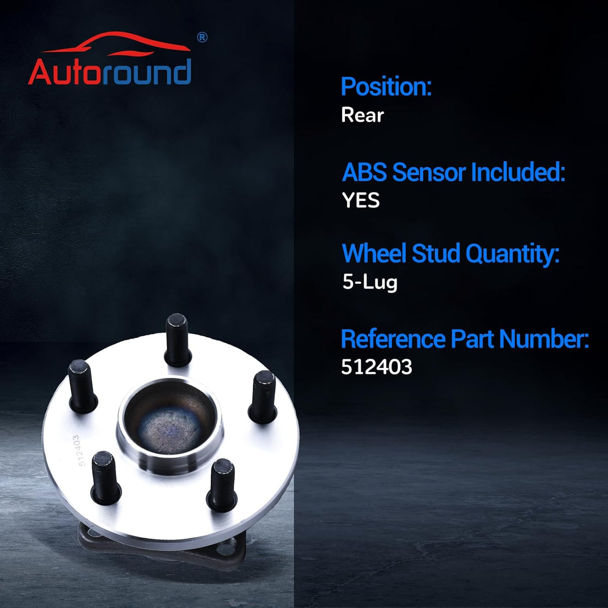 Autoround 512403 Rear Wheel Hub Assembly Fit for Toyota Corolla 2009-2019