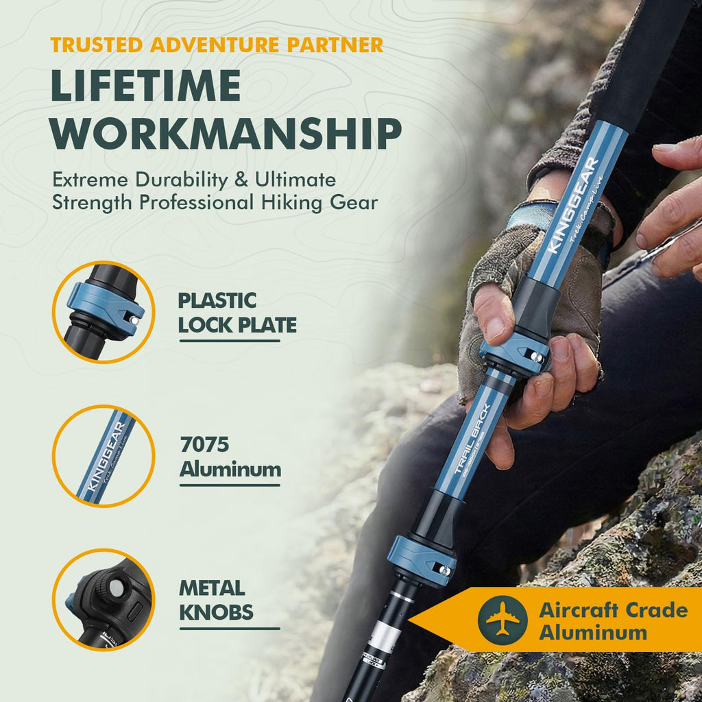 Hiking Poles 9.7oz 7075 Aluminum Adjustable 2-Pack