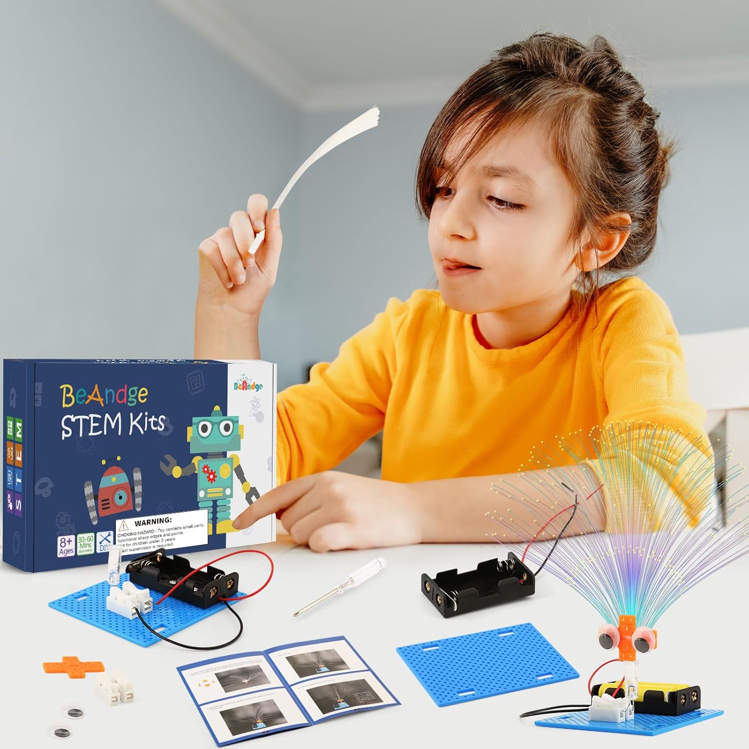 7 Set Bulk STEM Kit Individual Craft Kits for Kids, Science Projects Crafts Group Activity, Light Experiments Circuit