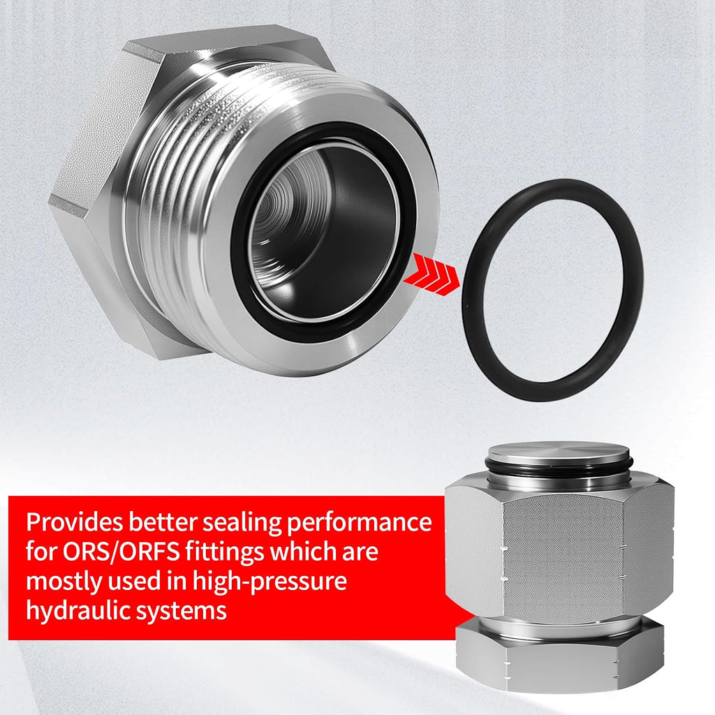 195pcs ORS/ORFS Hydraulic O-Ring Kit, Buna-N 90A O-Ring Seal