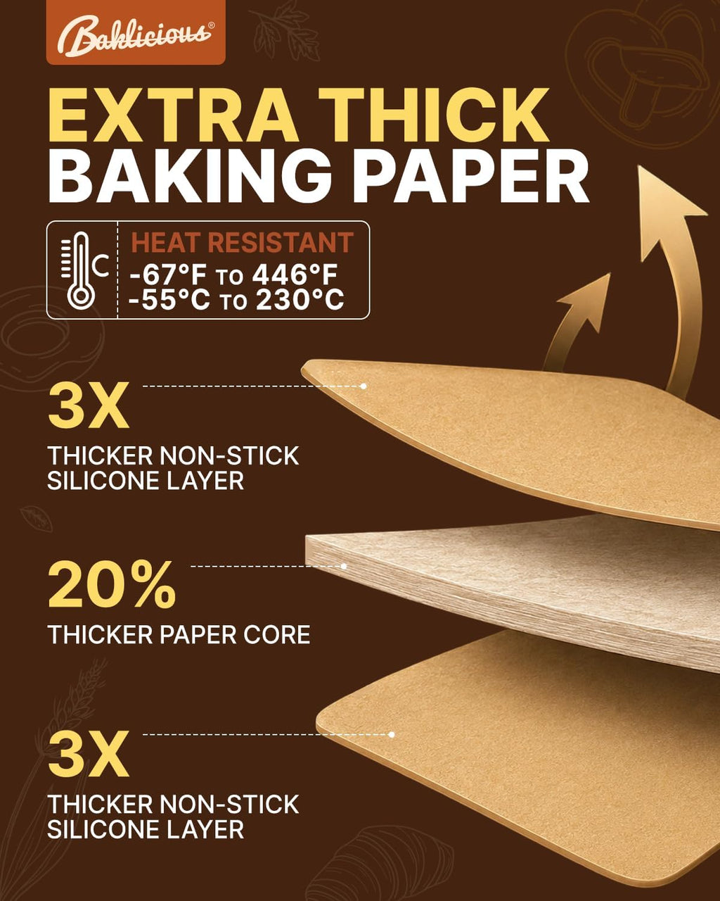 12x16inch 220pcs Unbleached Pre-cut Parchment Baking Sheets