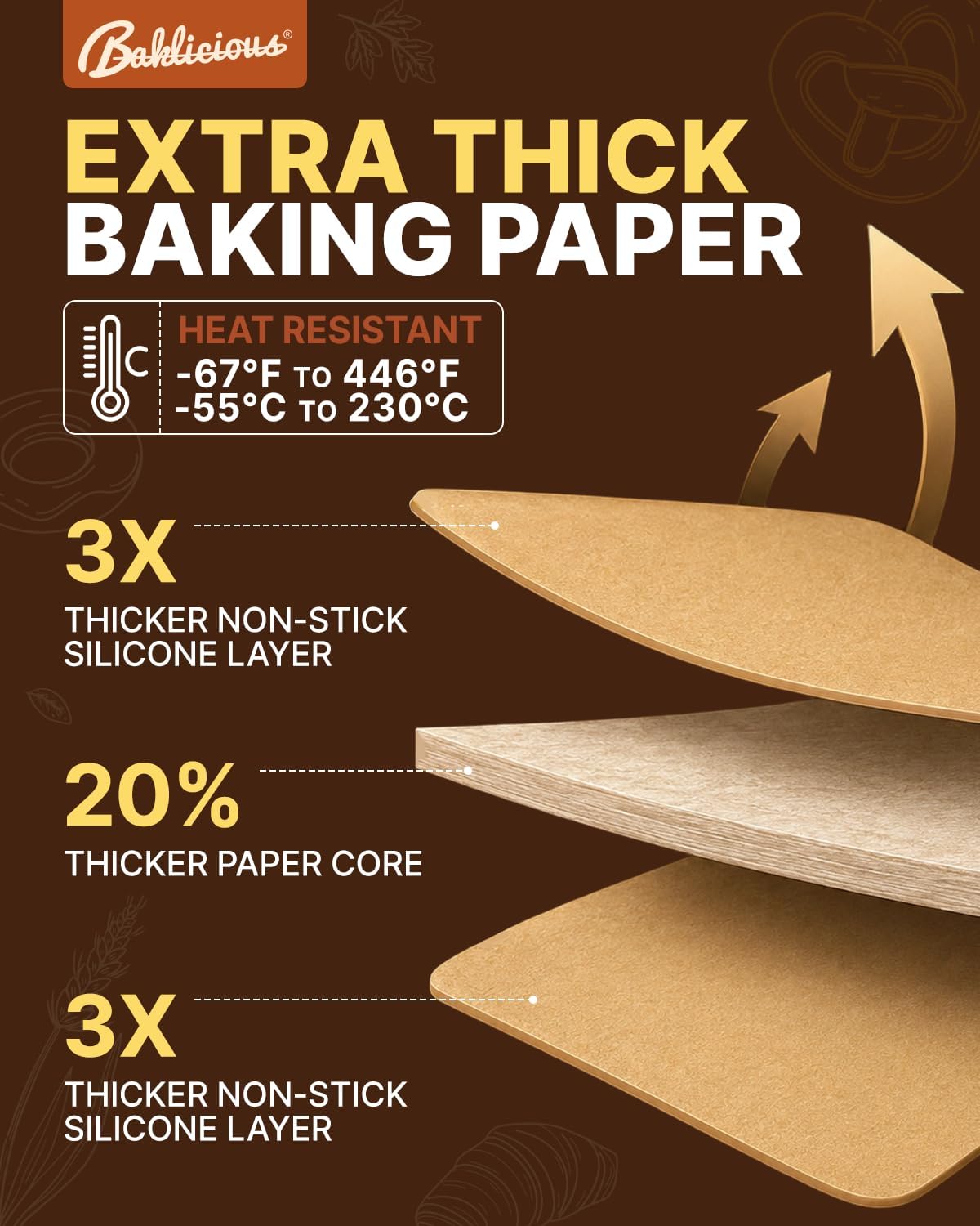 12x16inch 220pcs Unbleached Pre-cut Parchment Baking Sheets
