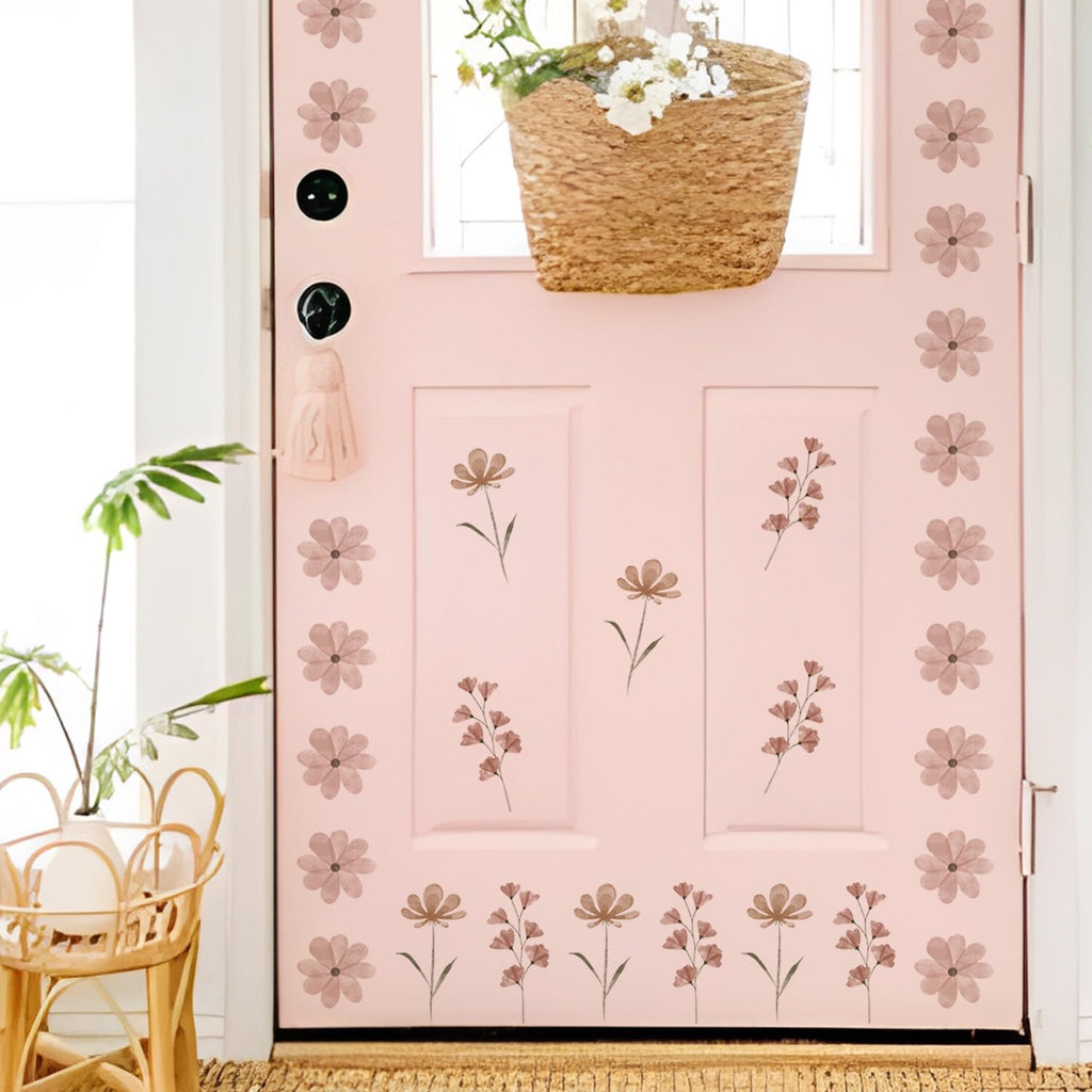 Daisy Wall Decals | 84 PCS Boho Flower Stickers for Girls' Rooms, Playrooms, and Nurseries | Dual Layer Print for