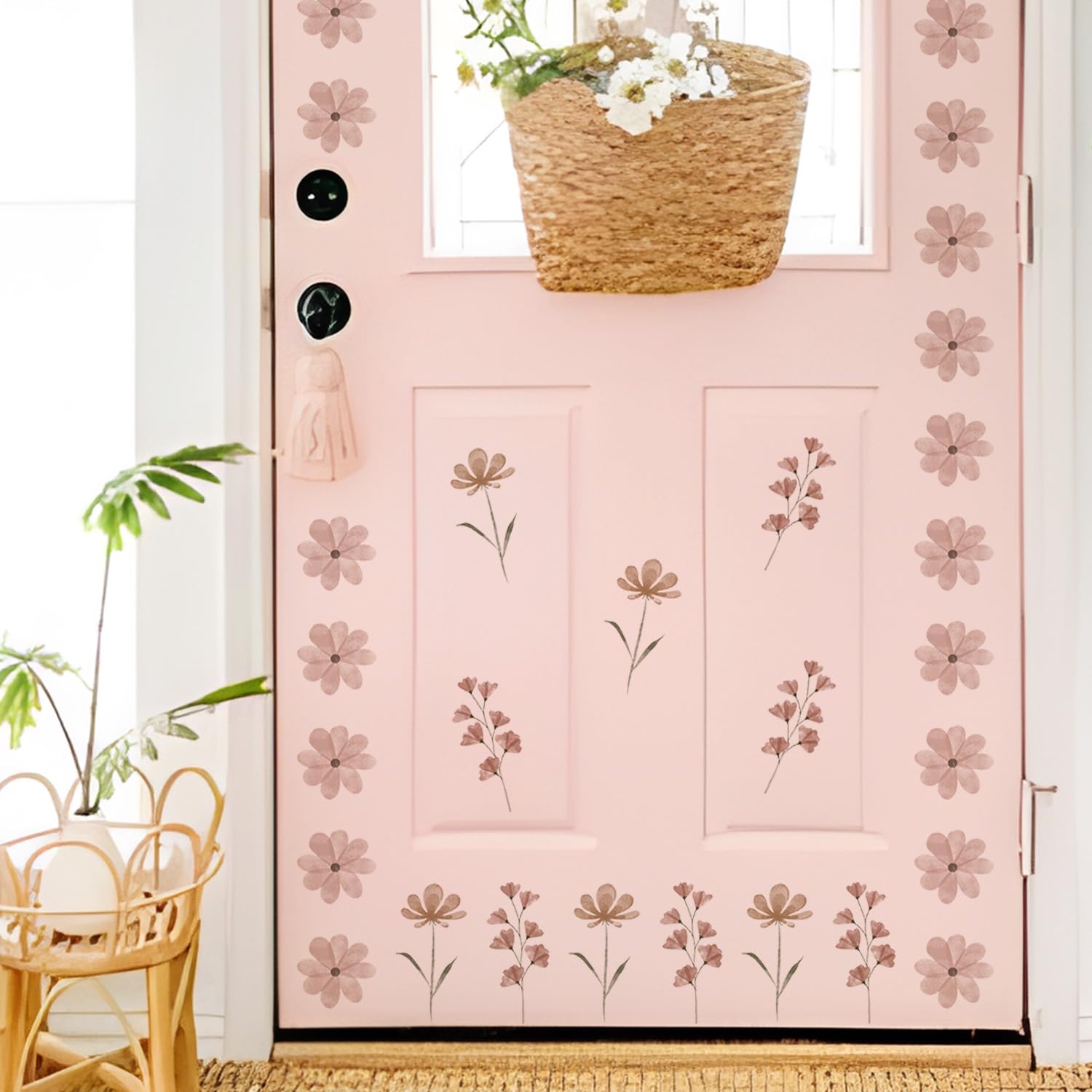 Daisy Wall Decals | 84 PCS Boho Flower Stickers for Girls' Rooms, Playrooms, and Nurseries | Dual Layer Print for