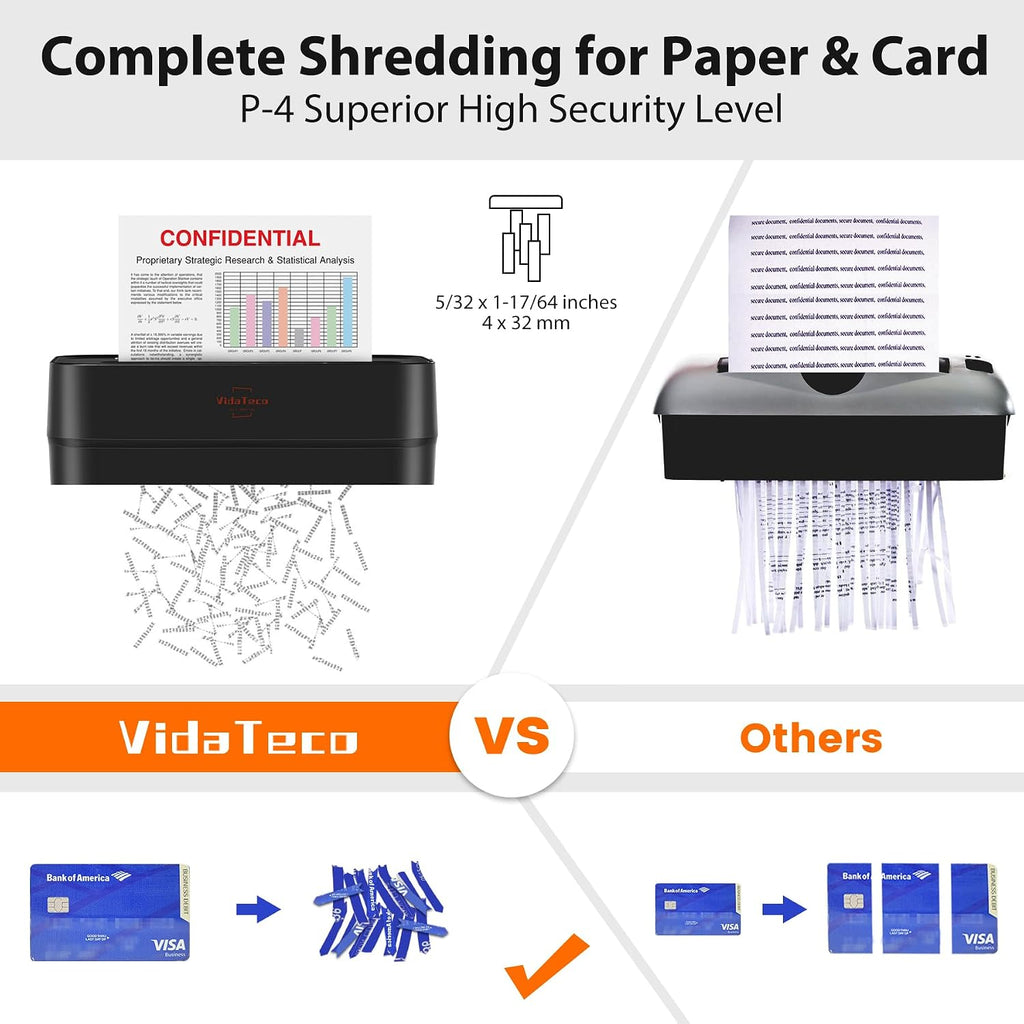6-Sheet Cross Cut Paper Shredder for Home Office, 3.04-Gallon Bin | P-4 Security Anti-Jam & Overheat Protection