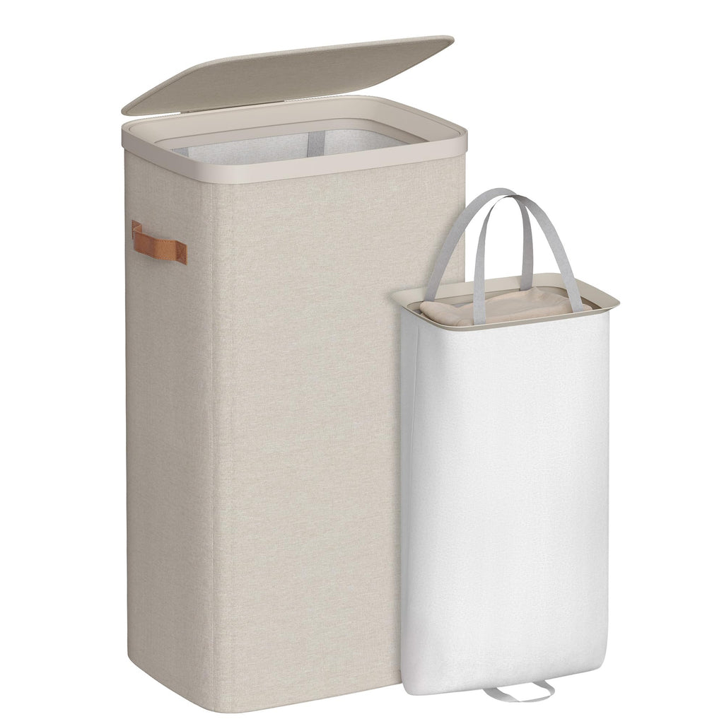 Laundry Basket, 100L Laundry Hamper with Lid, 1 Removable Bag