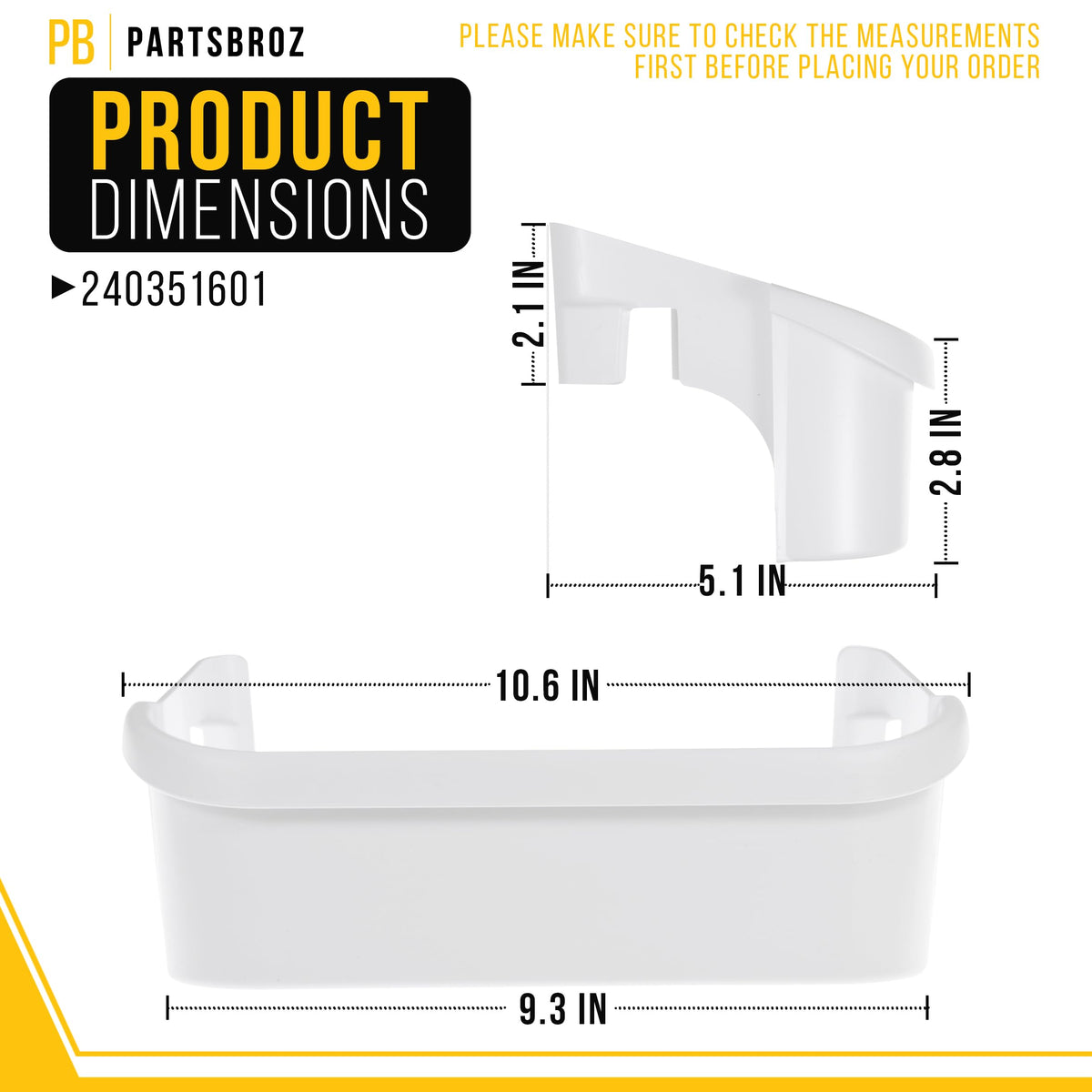 Freezer Door Shelf Bin for Frigidaire FFHS2611LBNA