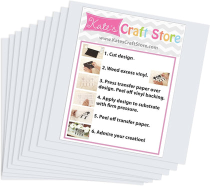 (10) 12" x 12" Sheets - Oracal 651 Glossy White Adhesive Craft Vinyl for Cricut, Silhouette, Cameo, Craft Cutters