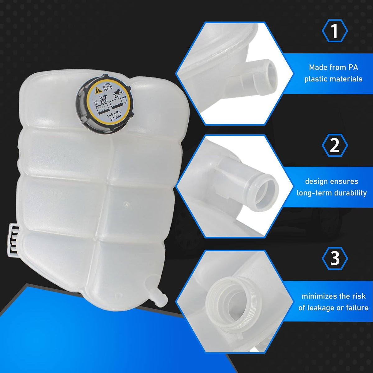 Engine Coolant Reservoir Tank with Cap Fit for Ford Escape 13-20