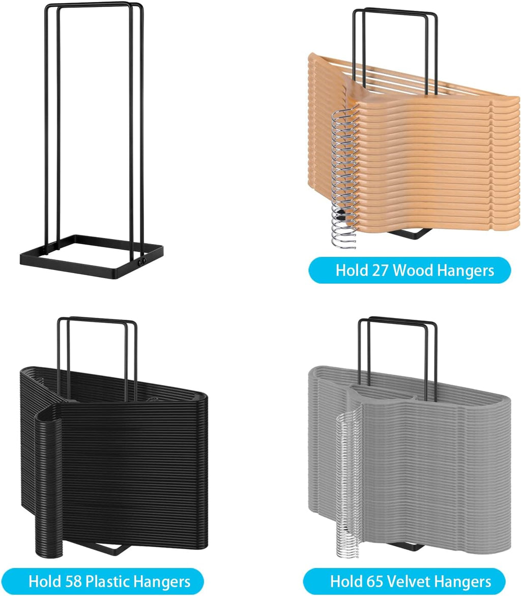 Hanger Organizer Stacker,Storage Rack Holds up to 58 Velvet Hangers for Closet & Laundry Room,Portable Hanger Holder