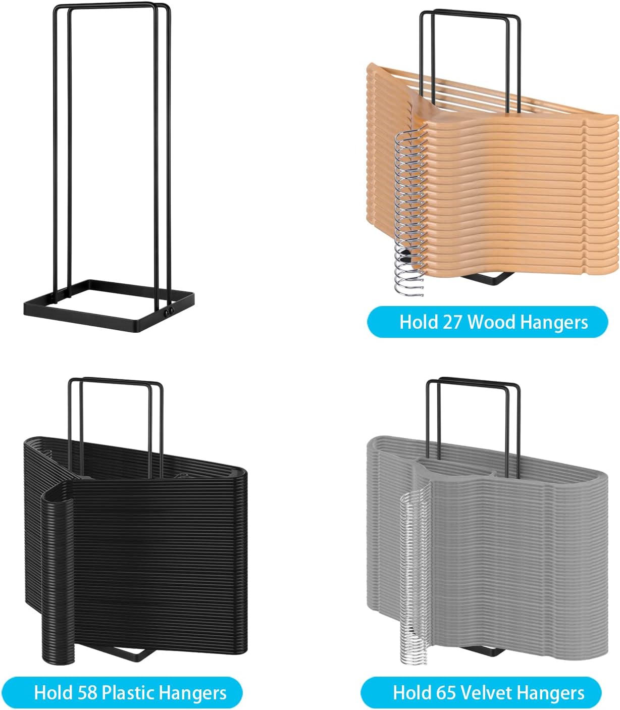 Hanger Organizer Stacker,Storage Rack Holds up to 58 Velvet Hangers for Closet & Laundry Room,Portable Hanger Holder