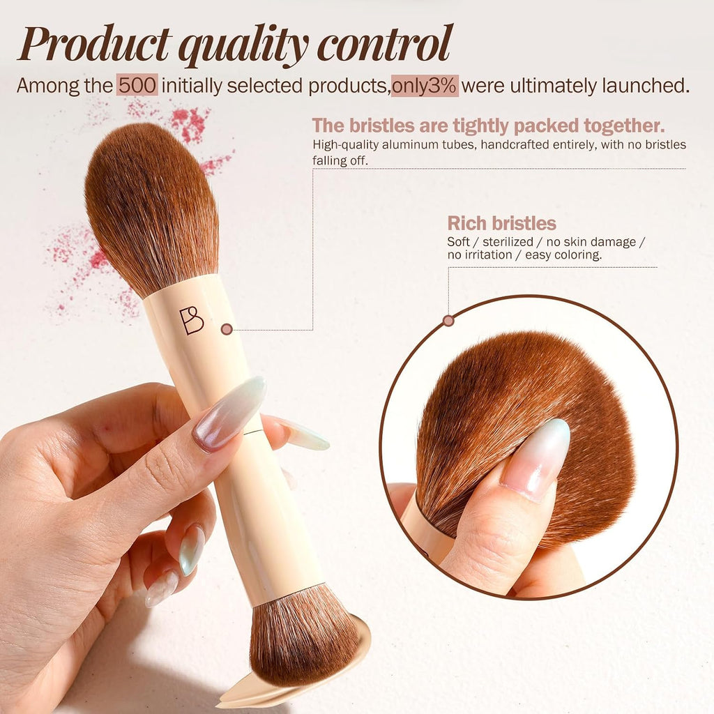 6Pcs Double-Ended Makeup Brushes Travel Kit with Bag