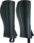 Unisex Adult Top Grain Cow Hide Leather Half Chaps Black and Brown