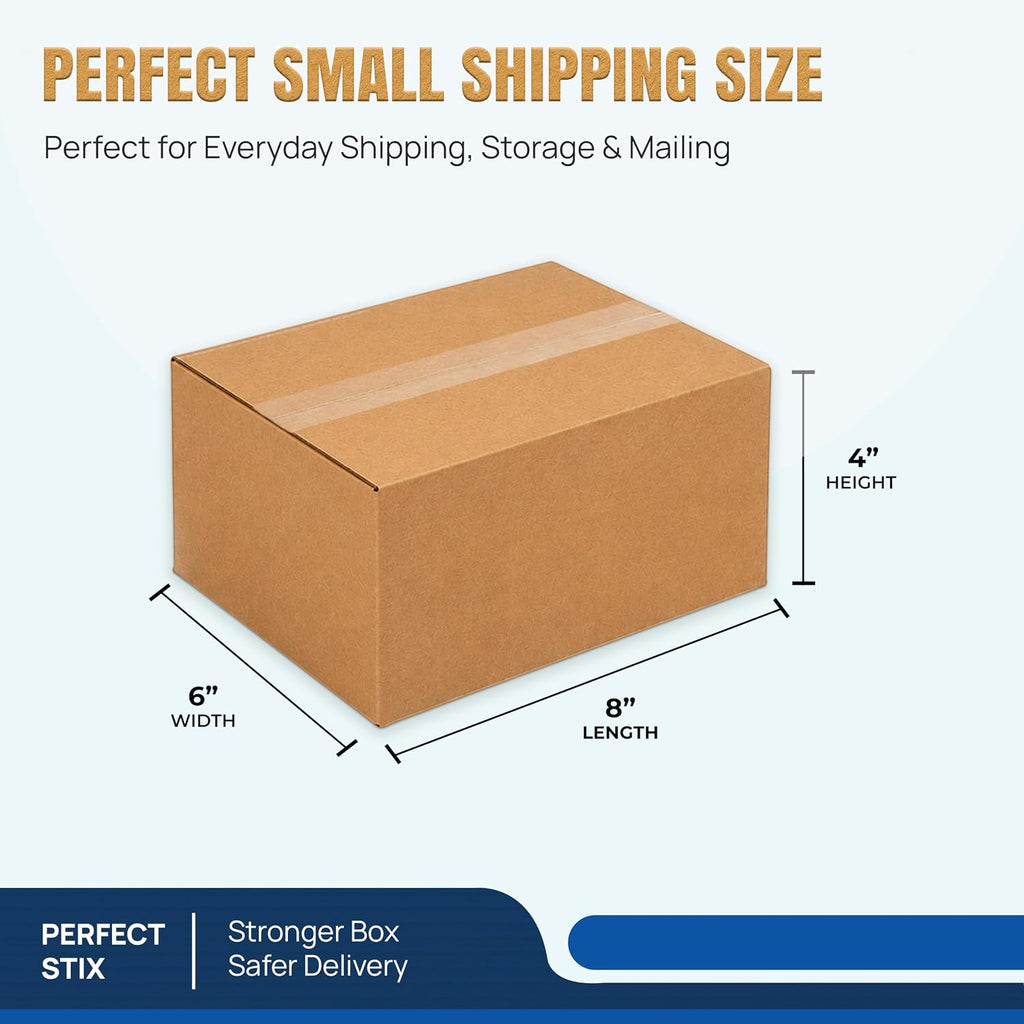 Shipping Boxes Mailers 8x6x4 inches Cardboard Small Packing Kraft Moving Mailing Box, (Pack of 10) Sturdy Cardboard