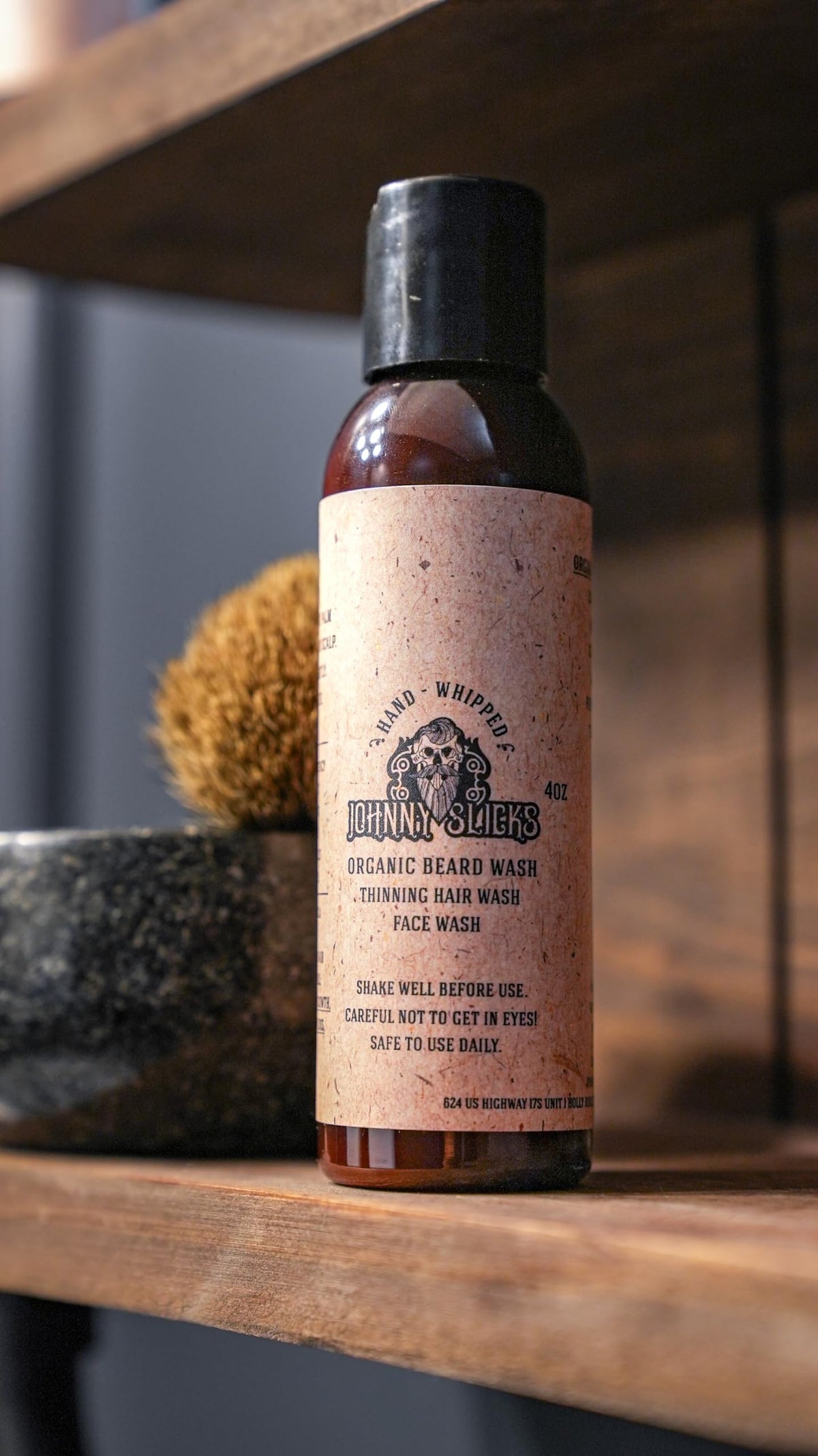 Organic Hand Whipped Beard Wash, Rugged Scent, 4 oz