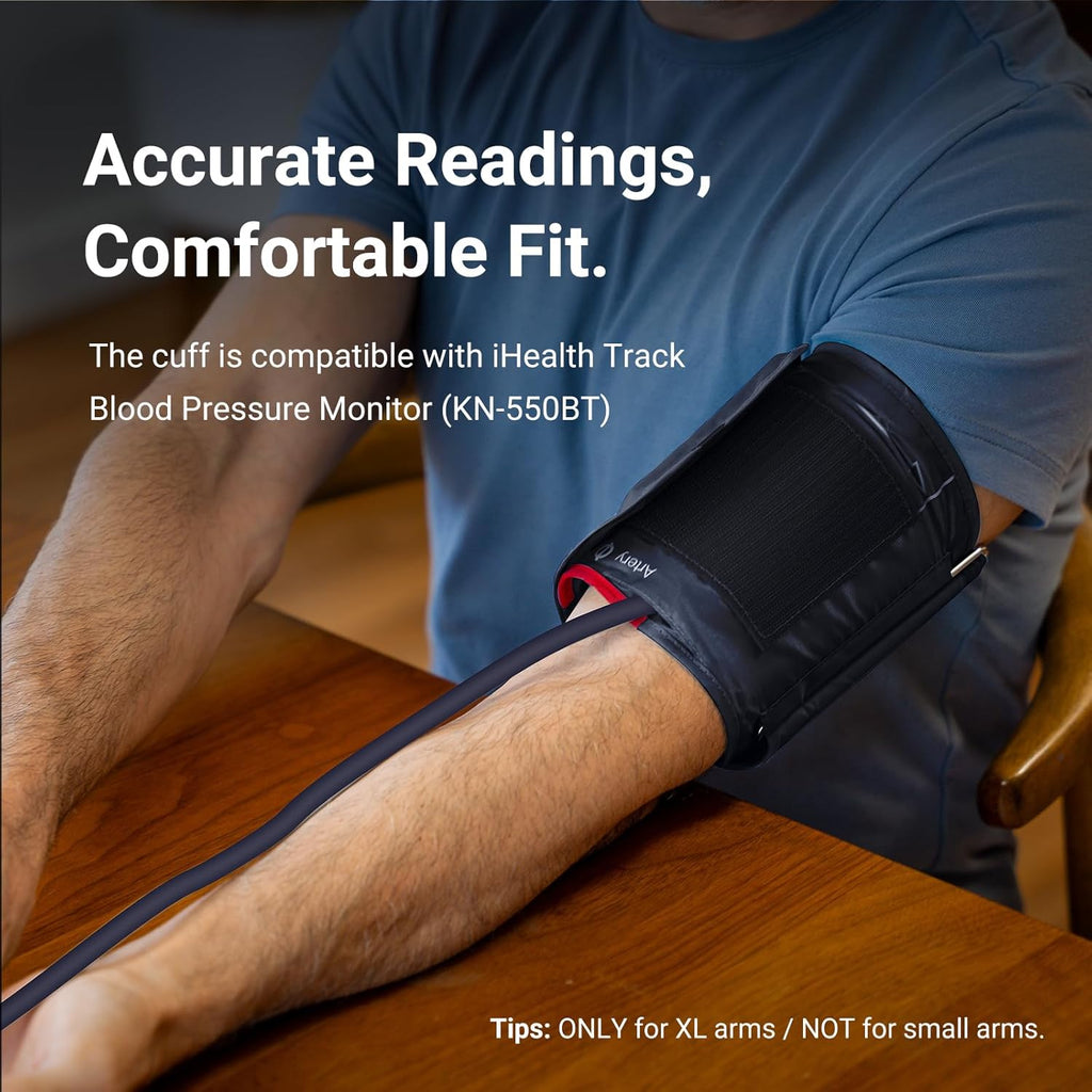 Extra Large Adult Replacement Blood Pressure Cuff for Big Arms (16.5"-18.9", 42-48cm), Compatible for iHealth Track