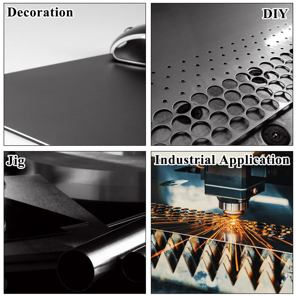 3 Pcs Anodized Aluminum Sheets Metal, 12 x 8 inch Metal Plates Engraving Blanks, 1 mm Thin Black Aluminum Plates