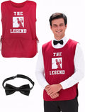Golf Caddy Costume Women Men, Caddie Costume with Black Bow Tie | Golfer Caddy Bib Outfit Caddie Uniform for Easy