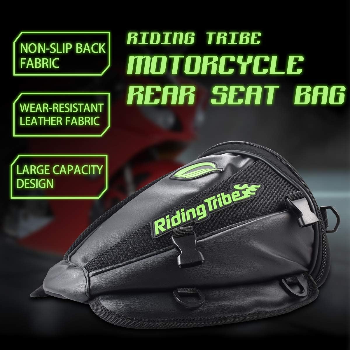Motorcycle Backseat Tank Bag Multifunctional Waterproof PU Leather Storage Saddle Bag Motorbike Rear Seat Super Light