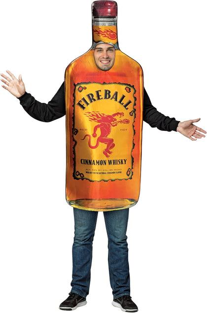 Fireball Bottle Halloween Costume, Men and Women, Unisex Adults,Adult One Size