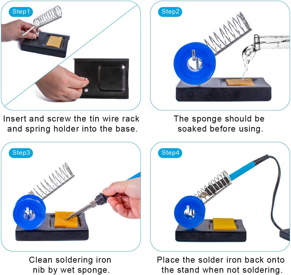 Soldering Iron Kit, Adjustable Temperature 13-in-1 60W Soldering Tool, Solder Kit Electronics with ON/Off Switch, 5