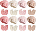 Newborn Baby Girl Hats Mittens Set Cotton for Infants 0-6 Months