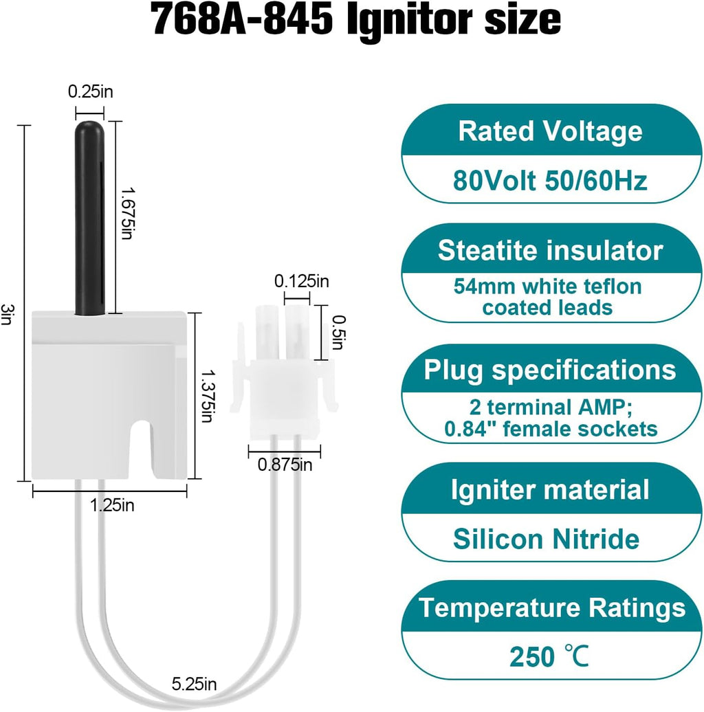 Upgraded 768A-845 Furnace Hot Surface Ignitor Replacement