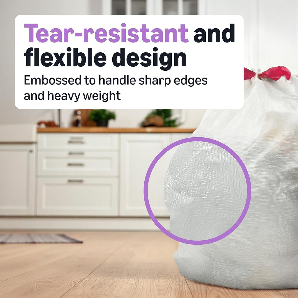 Ultra-Force Tall Kitchen Drawstring Trash Bags, Lavender Scented, 13 Gallon, 80 Count, Pack of 1, Packaging May Vary