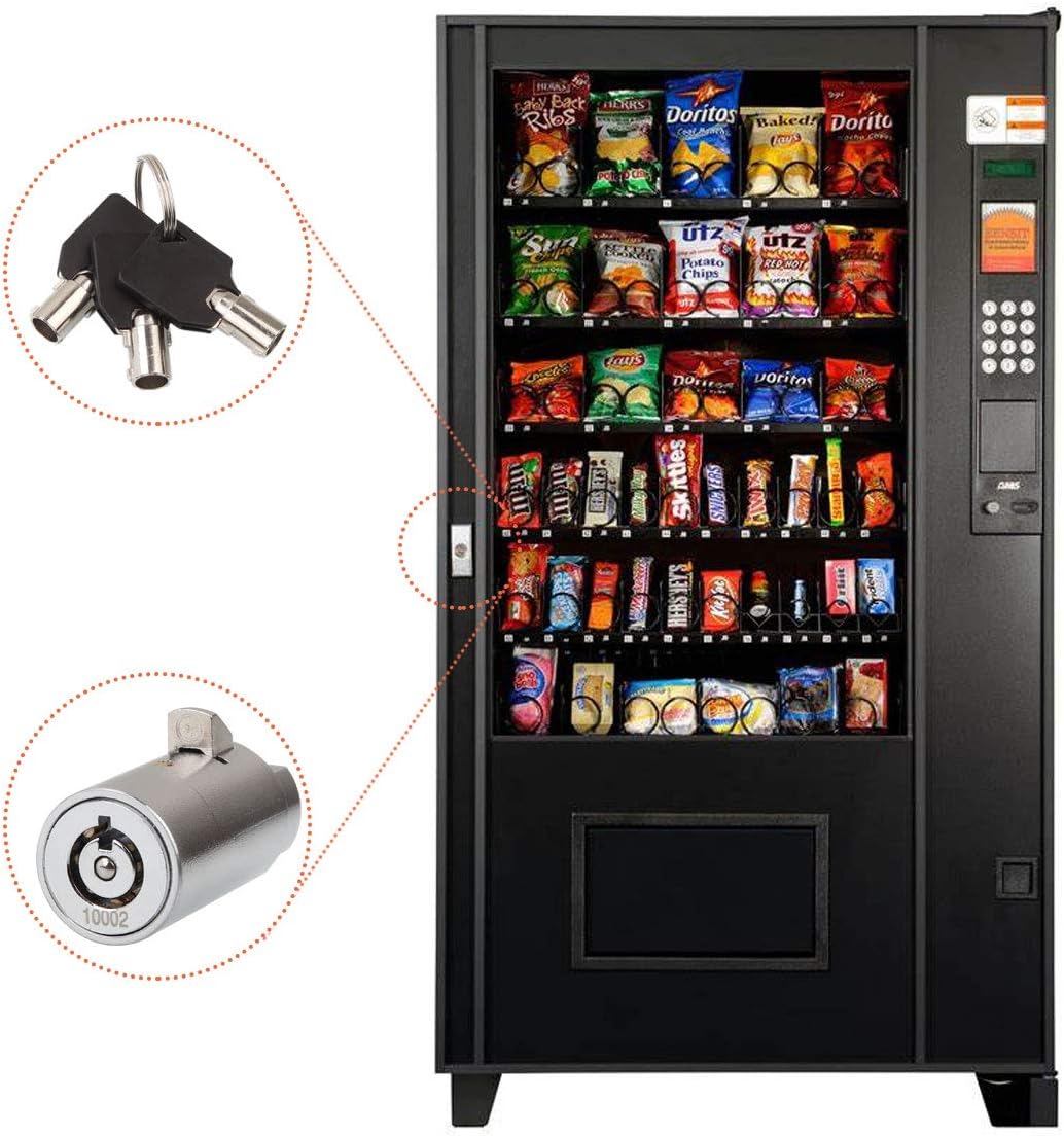 Candy Machine Key, High Security Vending Machine Lock and Key (Keyed Alike), 5-Pack Soda Machinee Locks Pick Tubular